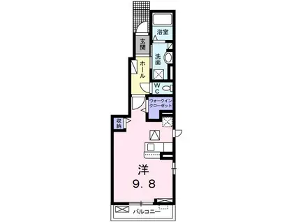 グランフォルシュ(1K/1階)の間取り写真