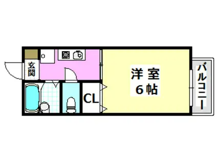 ハイツオリオン(1K/1階)の間取り写真