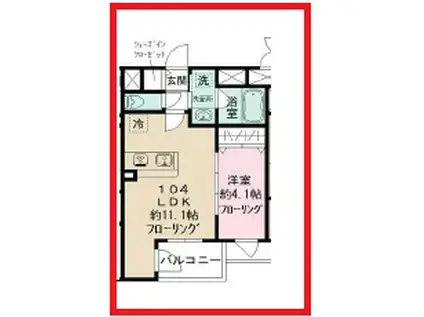 グーテヴォーヌング北千住(1LDK/1階)の間取り写真