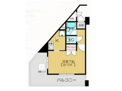 ピュアドームプログレッソ天神(1K/4階)の間取り写真