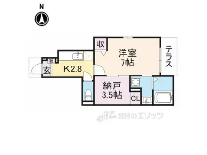 ココットルーチェM&K(1K/1階)の間取り写真