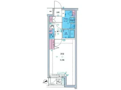 MAXIV亀戸水神GENOVIA SKYGARDEN(1K/4階)の間取り写真