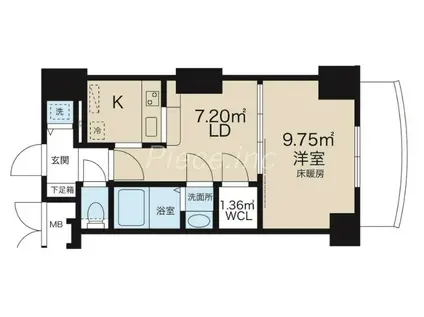 ノルデンタワー新大阪アネックス(1LDK/24階)の間取り写真