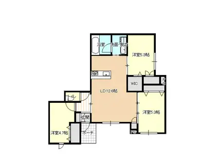 ヘーベルメゾンはりま勝原(3LDK/1階)の間取り写真
