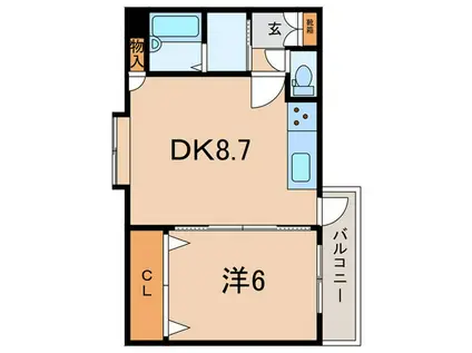 サンビルダー三宮(1DK/2階)の間取り写真