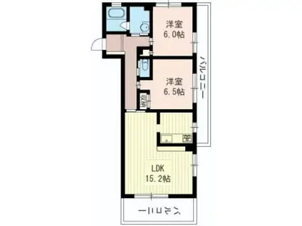 アーバン本駒込(2LDK/2階)の間取り写真