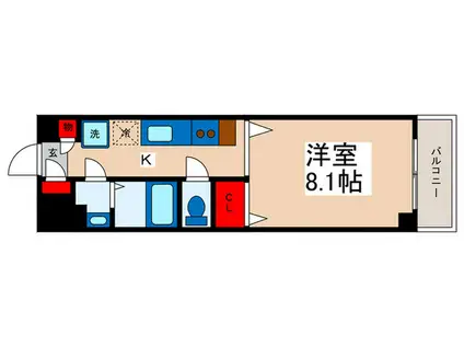 グリーンタワーK(1K/7階)の間取り写真