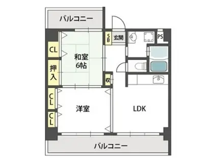 グローリーヨシダ(2LDK/7階)の間取り写真