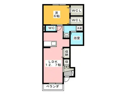 ヘーベルメゾン和泉(1LDK/1階)の間取り写真