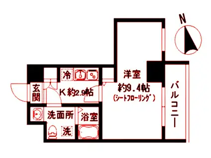 N-STAGE金沢文庫II(1K/2階)の間取り写真