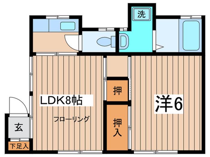 サンライズ(1LDK/1階)の間取り写真
