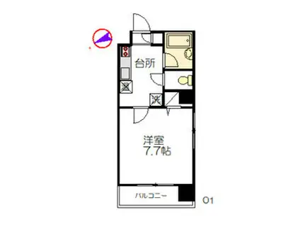 カーサ・デ・セントロ(1K/3階)の間取り写真