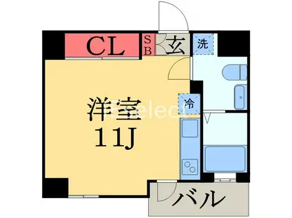 リエス千葉新宿(ワンルーム/2階)の間取り写真