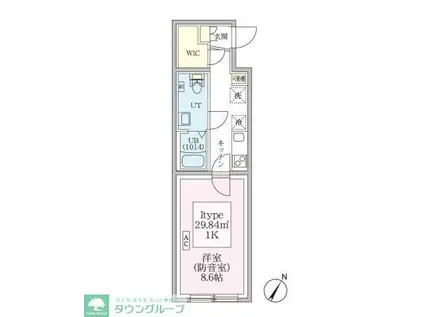 スカイラシクラス平和台(1K/4階)の間取り写真