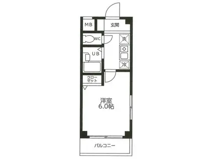 夙川チェリーハウス(1K/2階)の間取り写真