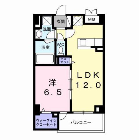 九条3丁目マンション(1LDK/3階)の間取り写真