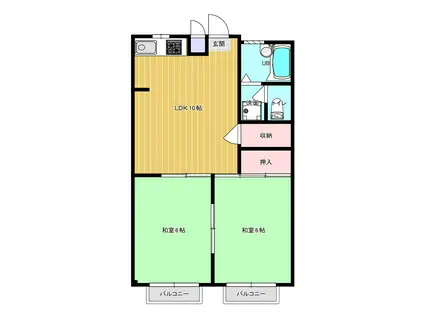 セント光が丘(2DK/3階)の間取り写真