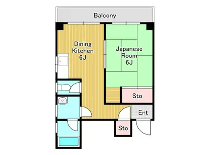 メゾンオオイワ(1DK/3階)の間取り写真