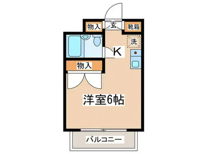 リヴィエール鶴牧(1K/4階)の間取り写真