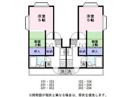 キャッスル彦根(1K/3階)の間取り写真