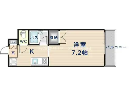 アーバンシティ上本町(1K/8階)の間取り写真