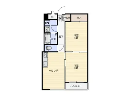 上信コーポ(2DK/4階)の間取り写真