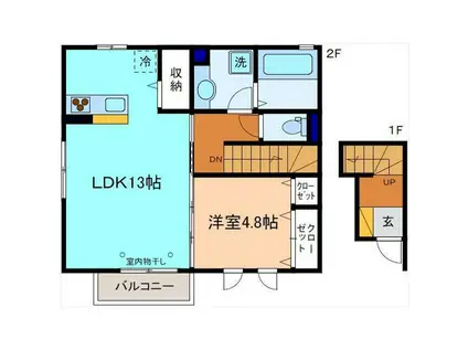 LE CIEL(1LDK/2階)の間取り写真