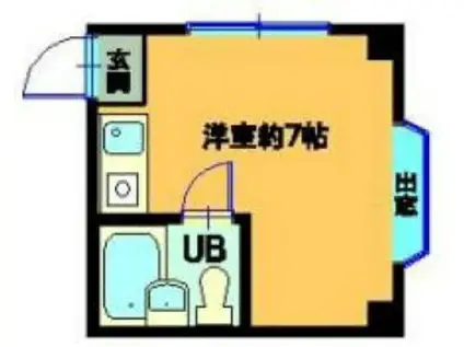 メイリー・ファンズ(ワンルーム/1階)の間取り写真