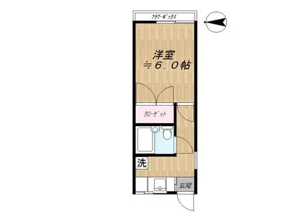 ハイツ大地(1K/2階)の間取り写真