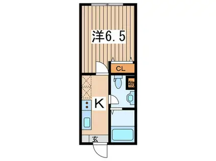 フェリシア横濱希望ヶ丘(1K/1階)の間取り写真