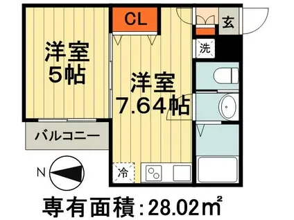 PUNAHELE(1DK/4階)の間取り写真