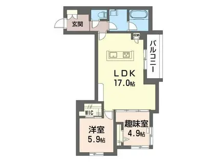 シャーメゾンM144(2LDK/3階)の間取り写真