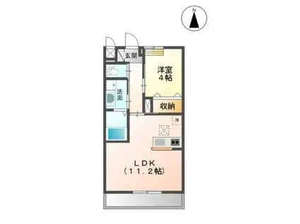 グレイス・ベルジュ(1LDK/2階)の間取り写真