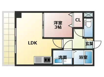 ベルシティ霞城(1LDK/5階)の間取り写真