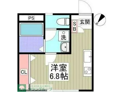 メゾンリリー(ワンルーム/2階)の間取り写真