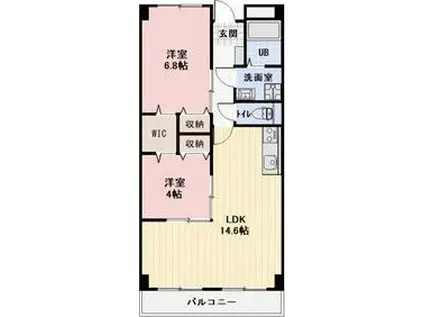リンピア里小牧(2LDK/1階)の間取り写真