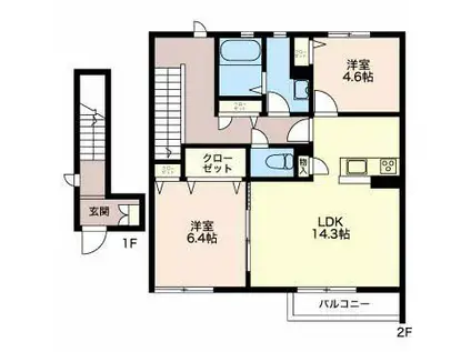 メゾン・ド・アンジェリーク(2LDK/2階)の間取り写真