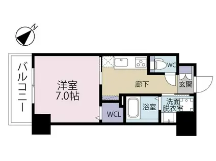 FLATS別院(1K/2階)の間取り写真