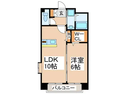 アイディーアル菊陽(1LDK/2階)の間取り写真