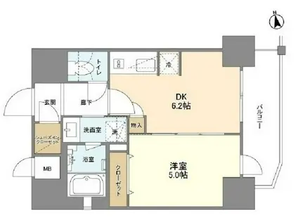 エステムコート北堀江II(1DK/11階)の間取り写真