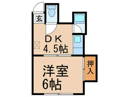 マンション松山(1DK/1階)の間取り写真