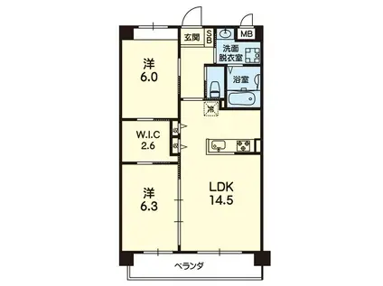 CASA COMODA(2LDK/1階)の間取り写真