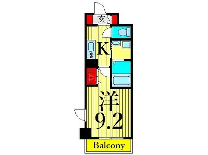 入谷さくらさくレジデンス(1K/4階)の間取り写真