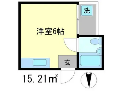 アルカディア塔之段(ワンルーム/2階)の間取り写真