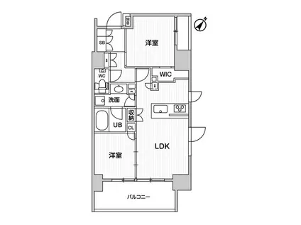 ディームス大井町(2LDK/4階)の間取り写真