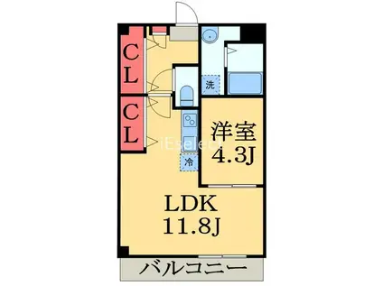 PRIMO CRASSE MAKUHARI ノース(1LDK/3階)の間取り写真