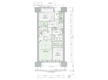 メイツ上新庄SHIN-CITY(2LDK/8階)の間取り写真