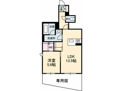 ヴィラ・ボナール(1LDK/1階)の間取り写真