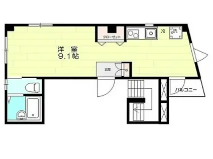 クオン旗の台(ワンルーム/3階)の間取り写真