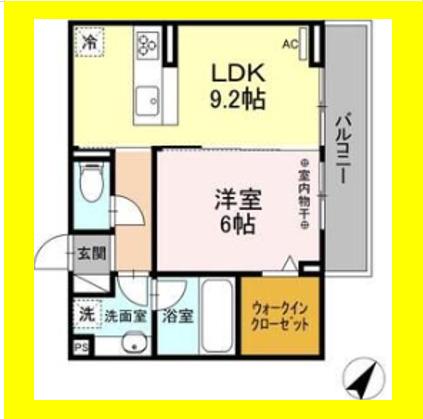 D CREST馬渕(1LDK/2階)の間取り写真
